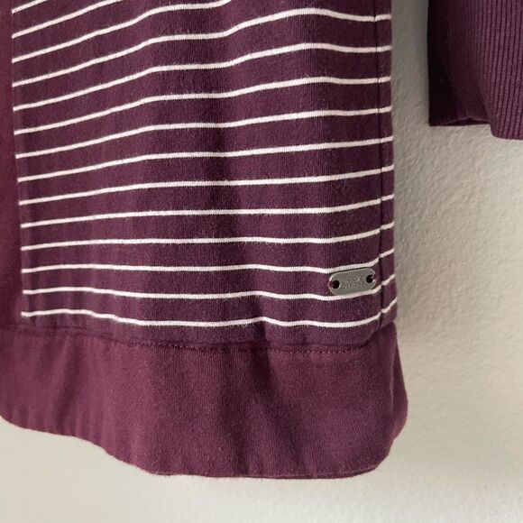 Carve Designs Reversible Longline Full Zip Hooded Sweatshirt in Maroon/White - Picture 11 of 12